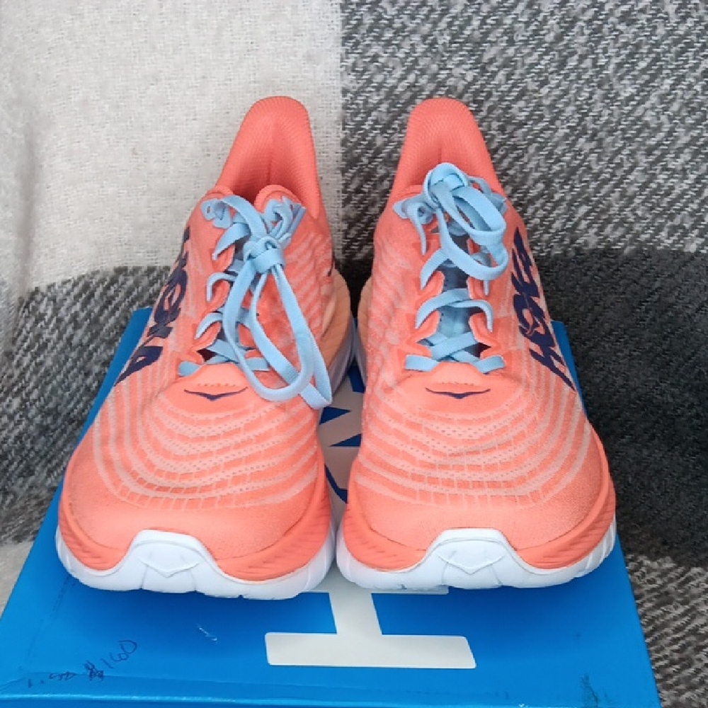 Hoka One One Women's Mach 5 Peach and Sky Blue Running Shoes
